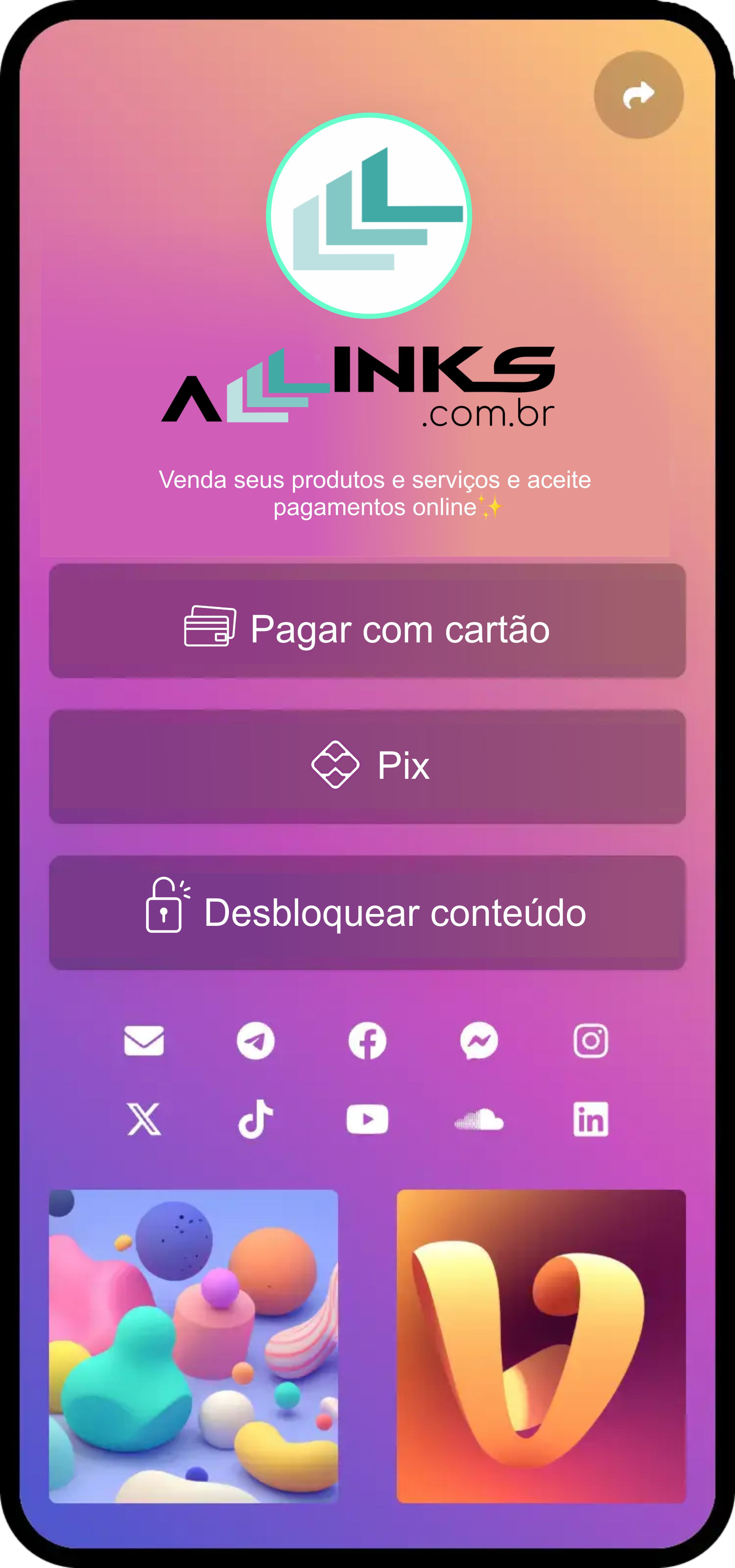 Captura de tela de exemplos de páginas de biografia