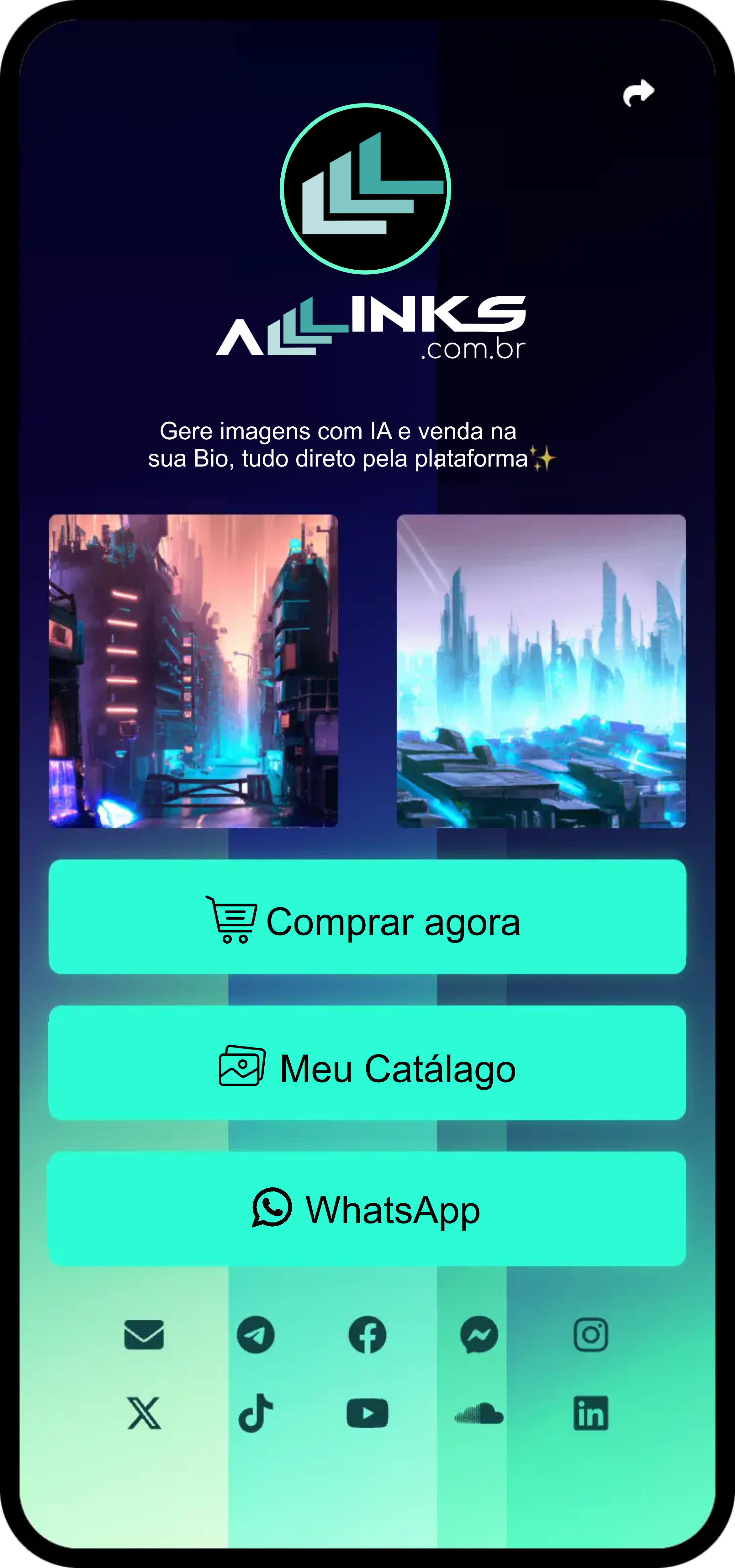 Captura de tela de exemplos de páginas de biografia