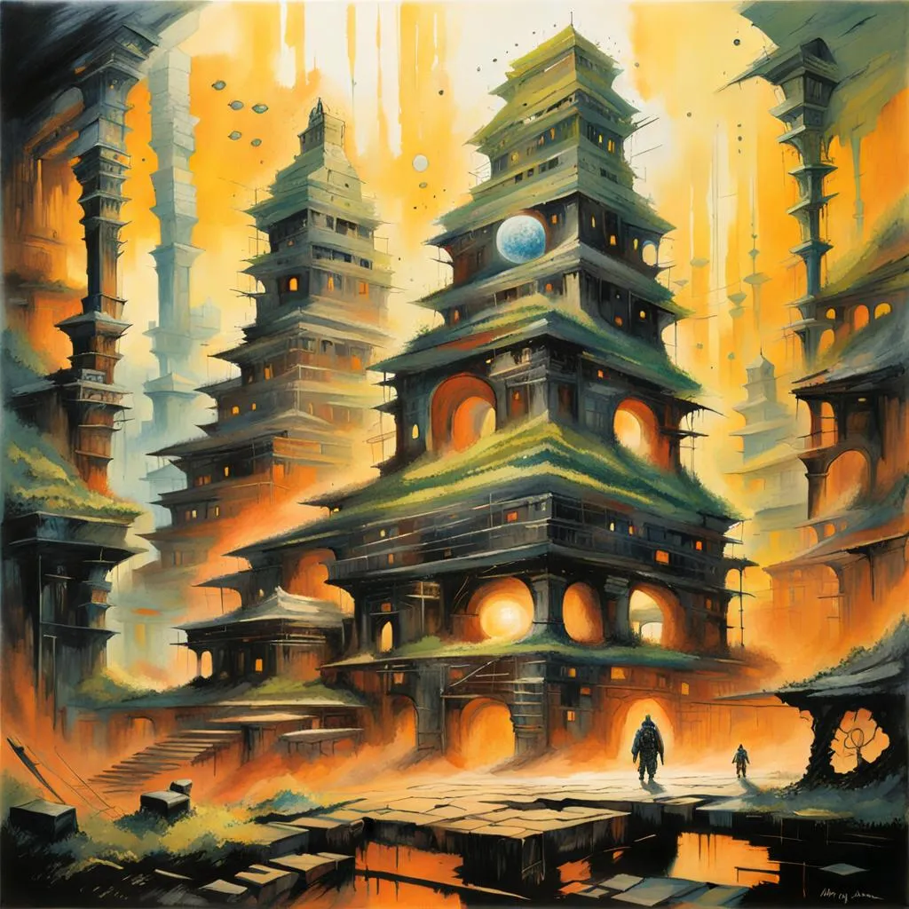 Ruins of a forgotten civilization in the jungle