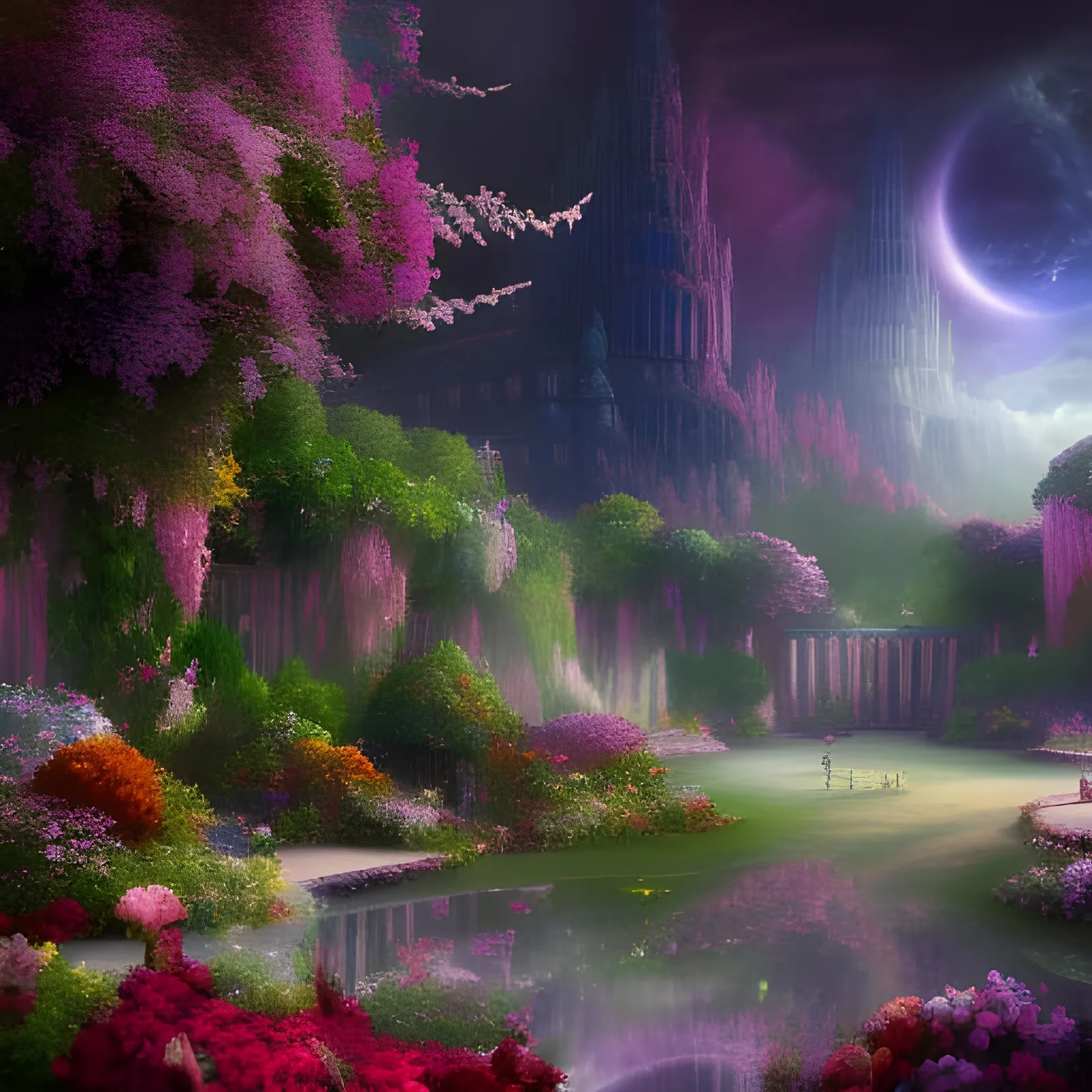Garden floating in space