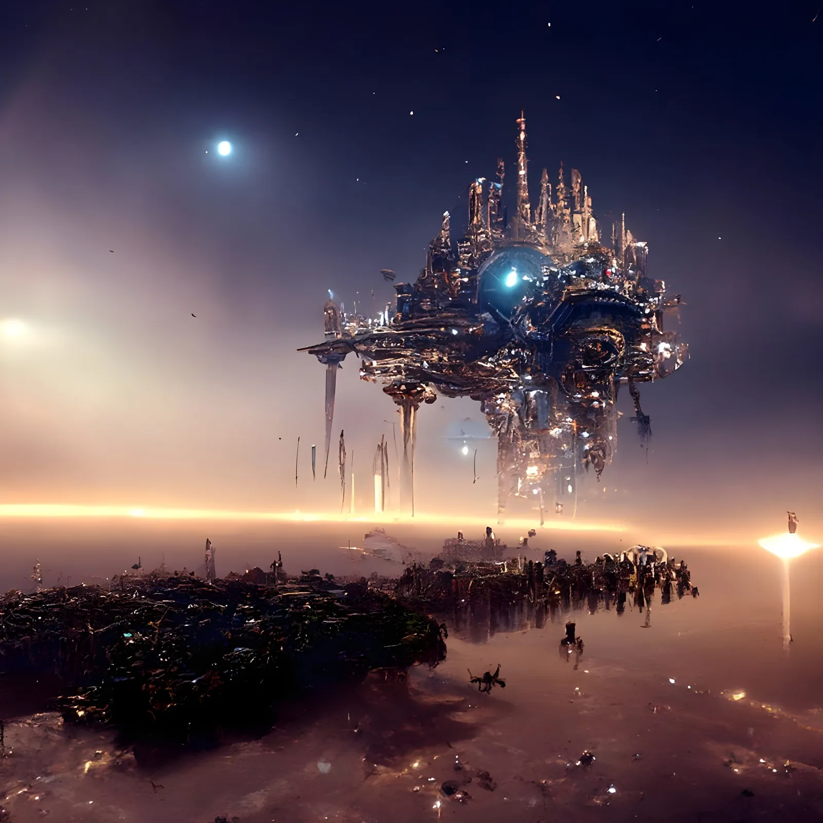 A floating fortress in the clouds